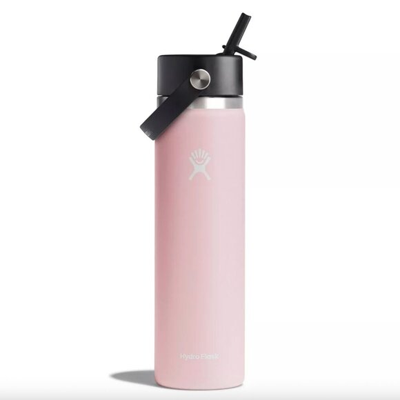 Hydro Flask Wide Mouth Flex Straw Bottle 24 oz in Trillium Pink - Picture 1 of 5